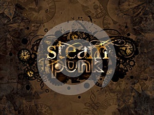 Steam punk logo background illustration