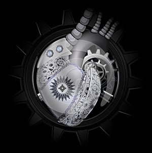 Steam punk mechanical heart illustration