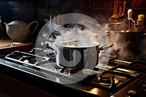 steam rising from a clean, hot stovetop