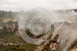 Steam rising at craters of the moon thermal park