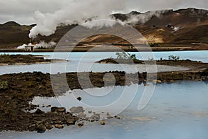 Geothermal power plant in northern Iceland