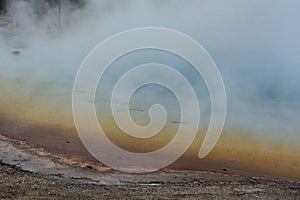 Steam rising from Yellowstone hotspring