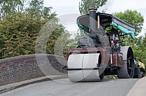 Steam Roller over a Bridge
