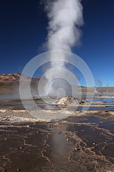 Steam in the sky of El Tatio