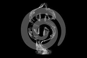 Steam or smoke in form of a dollar sign