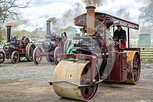 Steam traction engines at a vintage steam rally