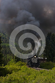 Steam train from Cumbres and Toltec Railroad