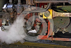 Steam train detail photo