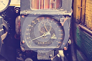 Steam train engine cabin panel