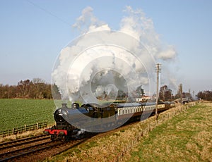 Steam Train in the English countryside