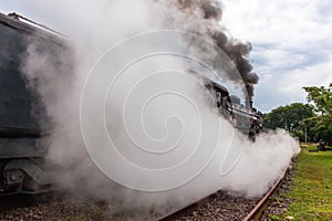 Steam Train Locomotive Closeup Exhausts