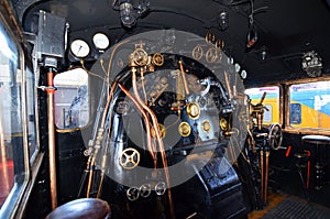 Steam train locomotive interior photo