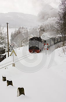 Steam train, Oberwiesenthal - Cranzhal Fichtelbergbahn, German