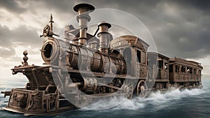 steam train _A pirate train that sails the seas of adventure on a wooden and watery railway.