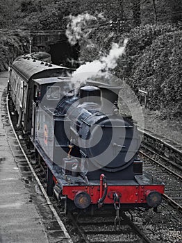 Steam Train Pulling Away Haverthwaite