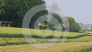 Steam Train pulling into Picnic Area