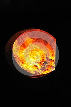 Steam train on railroad