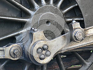 Steam train wheel - closeup