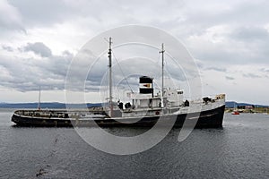 Steam tug `Saint Christopher` Grounded in the Beagle Channel.