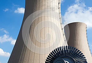 Steam turbine against a nuclear power plant