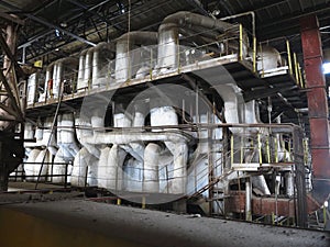 Steam turbine, machinery, pipes, tubes at power plant