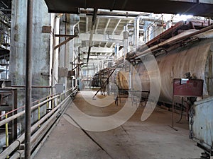 Steam turbine, machinery, pipes, tubes at power plant