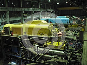 Steam turbines, machinery, tubes at power plant