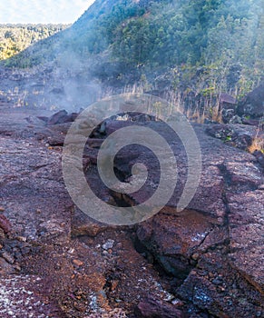 Steam Vents In The Hardened Lava