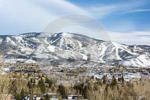 Steamboat Ski Resort in Steamboat Springs, Colorado on a Sunny Winter Day photo