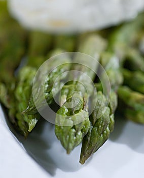 Steamed asparagus