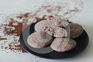 Steamed cakes made with finger millets and skinned black gram. Locally known as Ragi idli