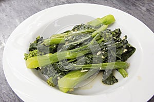 Steamed Chinese Kai Lan Vegetables