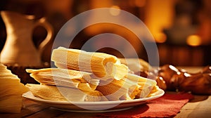 steamed corn tamales photo