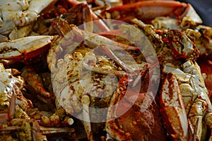 Steamed crabs