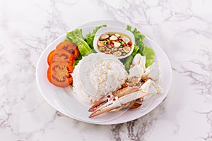 Steamed crabs with rice favorite seafood