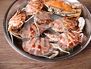 Steamed crabs seafood