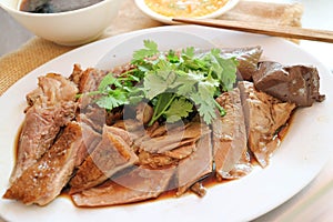 Steamed duck with five spices : Thai-Chinese food called Ped Palo