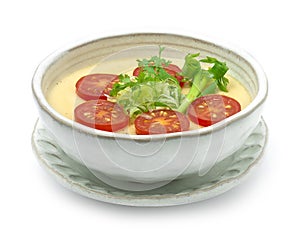 Steamed Egg Japanese Food fusion style decorate carved  Tomato