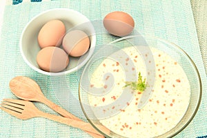 Steamed eggs , easy soft food made from eggs for kids or old man