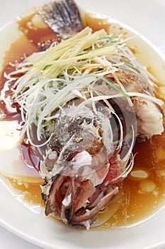 Steamed fish chinese style photo