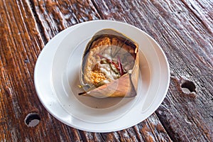 Steamed fish with curry paste : Traditional thai food.