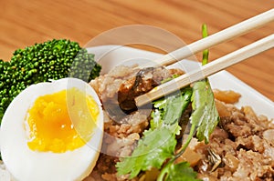 Steamed meat and egg