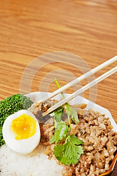 Steamed meat and egg