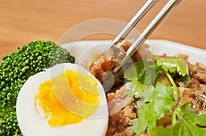 Steamed meat and egg