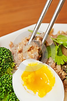 Steamed meat and egg