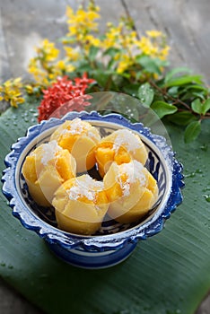 Steamed Pumpkin Cake Thai Dessert - Kanom Fak Thong