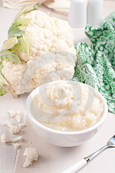Steamed and pureed cauliflower