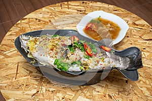 Steamed Seabass with Lime and Chillies