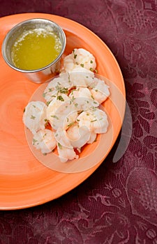 Steamed shrimp appetizer