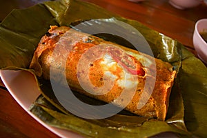 Steamed snakehead fish thai food